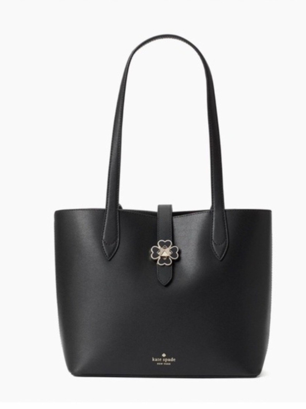 Kate Spade NY Kaci Black/Fushia Leather Medium Tote Bag